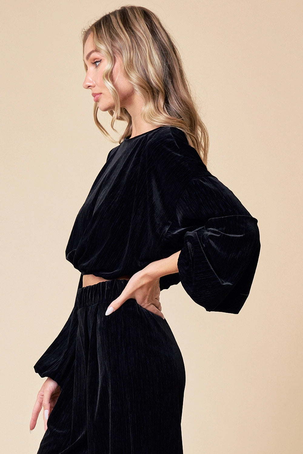 The Black Velvet Wide Leg Pant