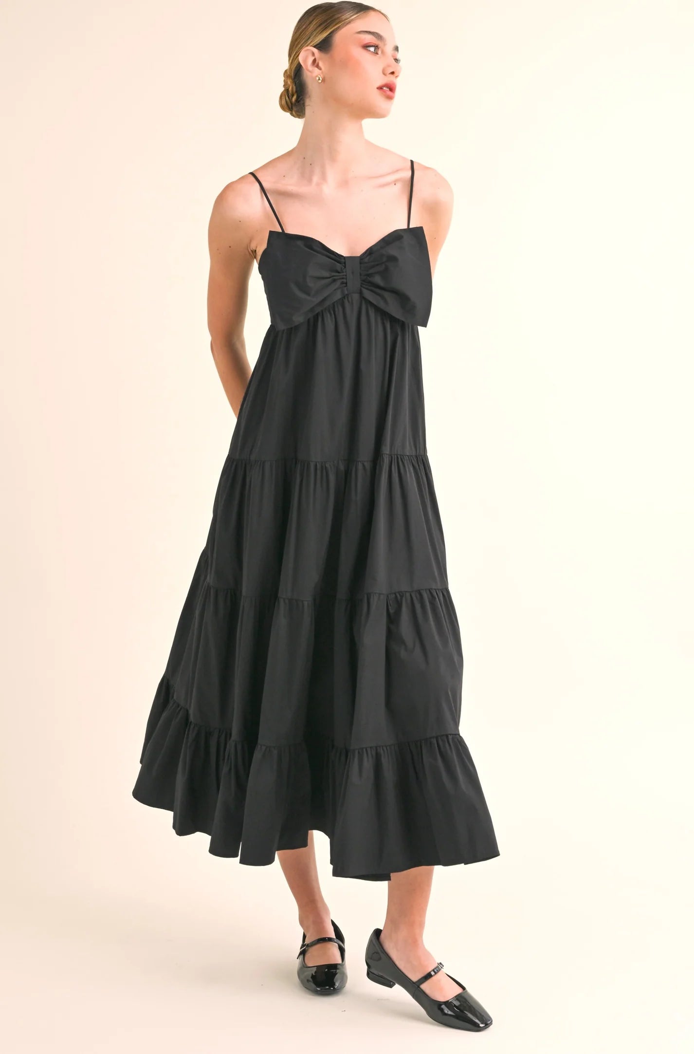 Reset by Jane -  Black Bow Maxi Dress