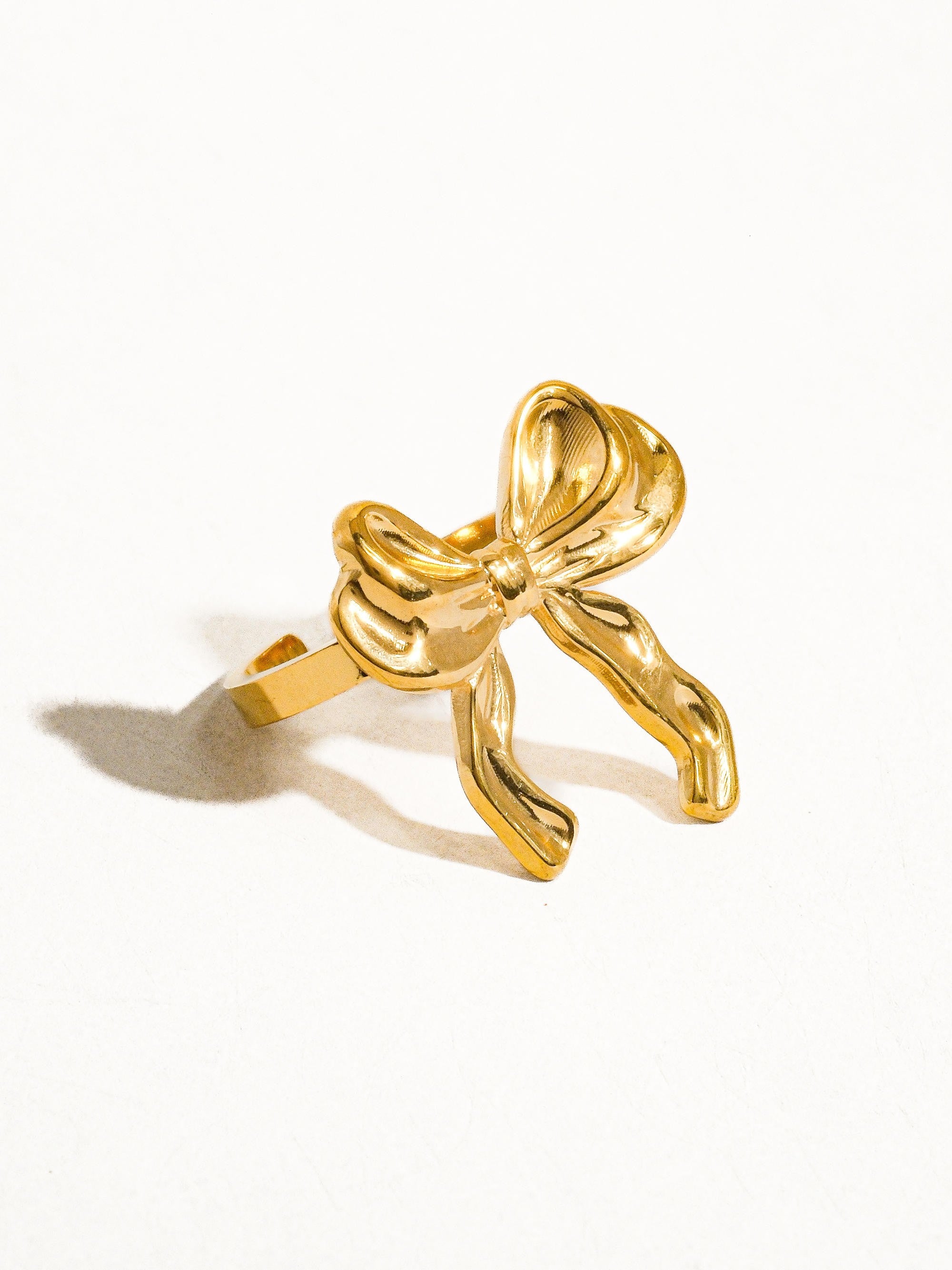 18K Non-Tarnish Bow Adjustable Ring