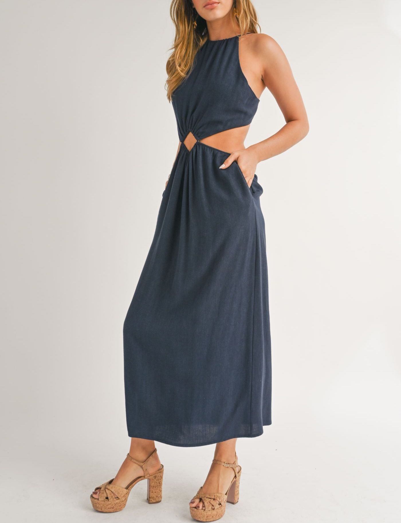 The Sandy Cove Diamond Cut-Out Maxi Dress - Sage the Label