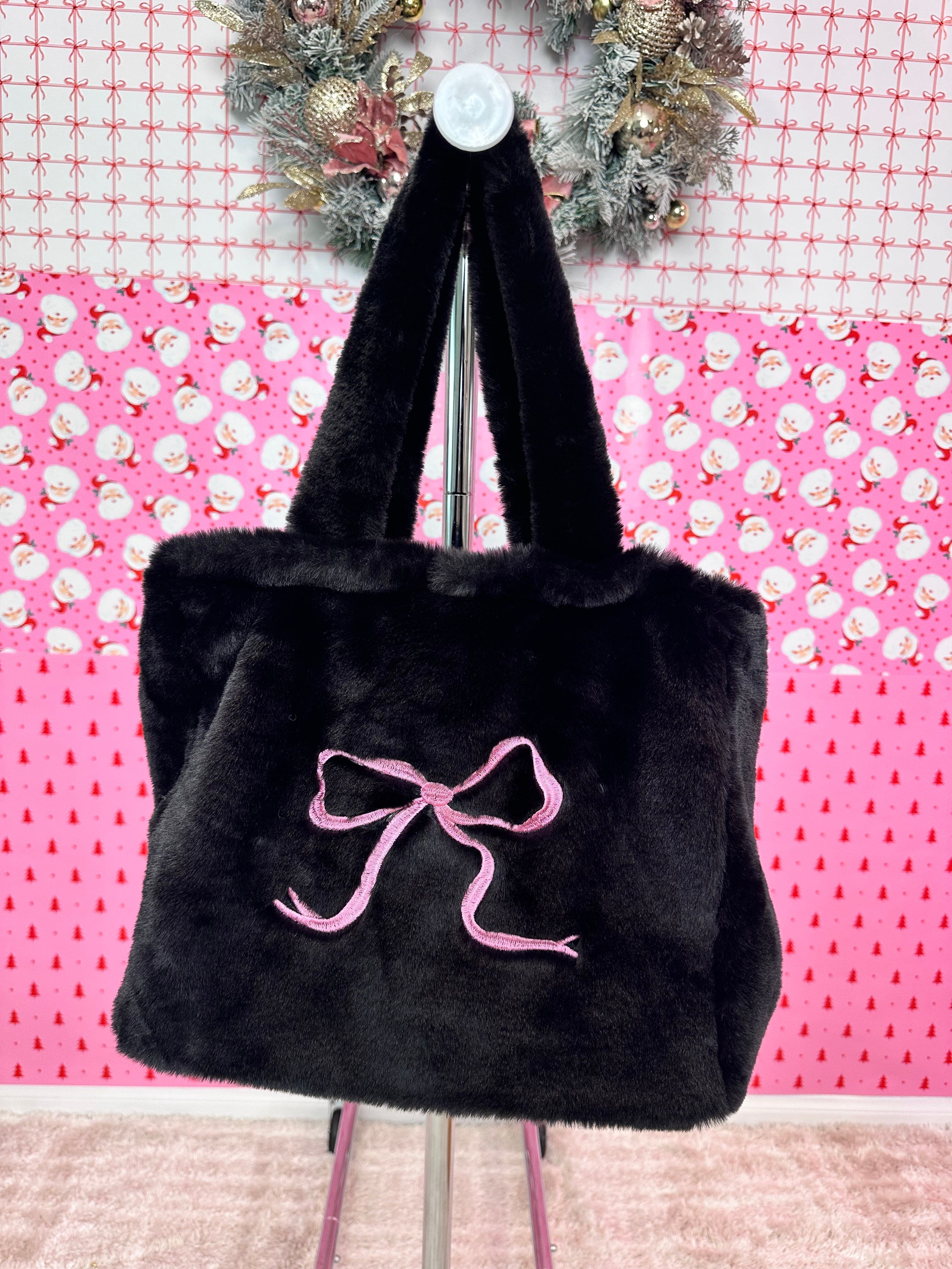 Black & Pink Snow Bow Bag