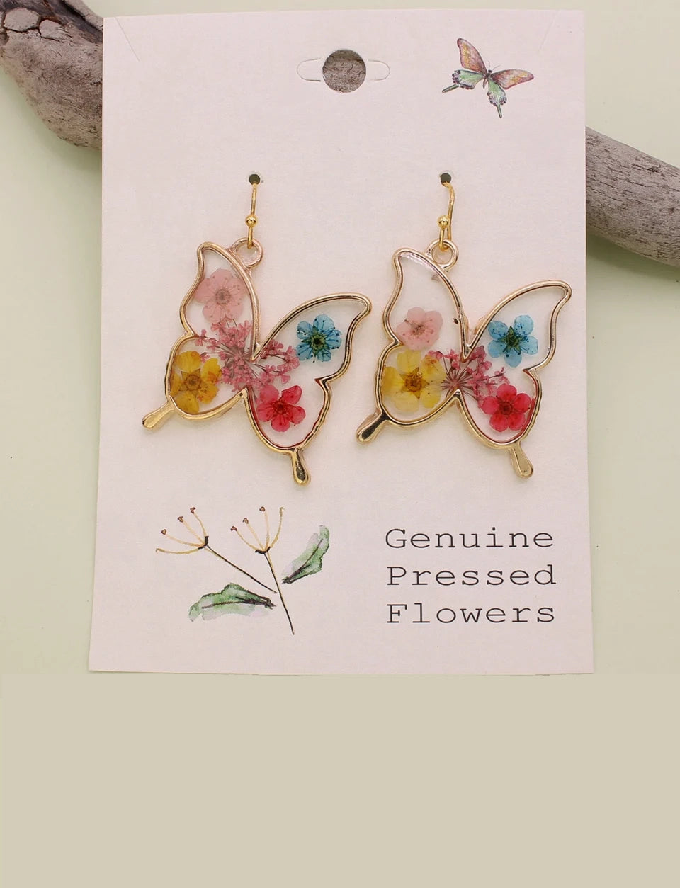 Butterfly Bouquet Dried Flower Earrings