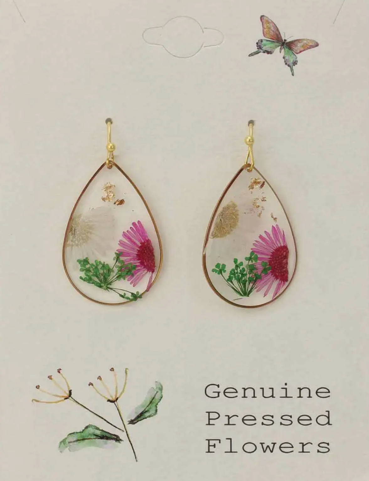 Daisy Dried Flower Earrings